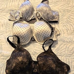 3 lightly padded underwire bras